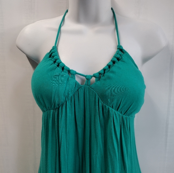 De Colores Halter Tie Back Top Green Emerald Size S - Picture 2 of 10
